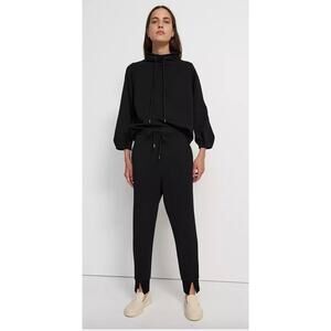 Theory Black Slouchy Double-Knit Jogger Pants